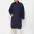 Men's blue and cream cotton blend pathani kurta set