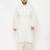 Men's cream and cream cotton blend pathani kurta set