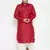 Men's maroon and cream cotton blend pathani kurta set