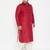 Men's maroon and cream cotton blend pathani kurta set