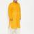 Men's mustard and cream cotton blend pathani kurta set