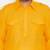 Men's mustard and cream cotton blend pathani kurta set