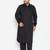 Men's black cotton blend pathani kurta set