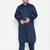 Men's blue cotton blend pathani kurta set