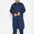 Men's blue cotton blend pathani kurta set