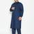 Men's blue cotton blend pathani kurta set