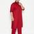 Men's maroon cotton blend pathani kurta set