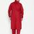 Men's maroon cotton blend pathani kurta set
