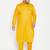 Men's yellow cotton blend pathani kurta set