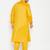 Men's yellow cotton blend pathani kurta set