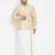 Men's gold and white silk blend shirt and mundu set