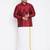 Men's maroon and white silk blend shirt and mundu set
