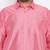 Men's pink and white silk blend shirt and mundu set