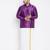 Men's purple and white silk blend shirt and mundu set