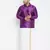 Men's purple and white silk blend shirt and mundu set