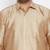 Men's rose gold and white silk blend shirt and mundu set