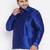 Men's blue silk blend ethnic shirt