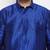 Men's blue silk blend ethnic shirt