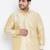 Men's gold silk blend ethnic shirt