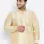 Men's gold silk blend ethnic shirt