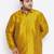 Men's mustard silk blend ethnic shirt