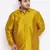 Men's mustard silk blend ethnic shirt