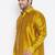 Men's mustard silk blend ethnic shirt