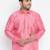 Men's pink silk blend ethnic shirt