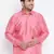 Men's pink silk blend ethnic shirt