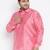 Men's pink silk blend ethnic shirt