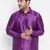 Men's purple silk blend ethnic shirt