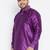 Men's purple silk blend ethnic shirt