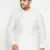 Men's white silk blend ethnic shirt