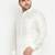 Men's white silk blend ethnic shirt