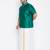 Men's green and white silk blend shirt and mundu set