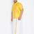 Men's yellow and white silk blend shirt and mundu set