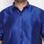 Men's blue and white silk blend shirt and mundu set