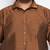 Men's coffee and white silk blend shirt and mundu