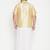 Men's gold and white silk blend shirt and mundu set