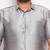 Men's grey and white silk blend shirt and mundu