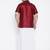 Men's maroon and white silk blend shirt and mundu set