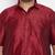 Men's maroon and white silk blend shirt and mundu set