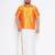 Men's orange and white silk blend shirt and mundu