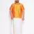 Men's orange and white silk blend shirt and mundu