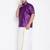 Men's purple and white silk blend shirt and mundu set