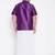 Men's purple and white silk blend shirt and mundu set