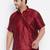 Men's maroon silk blend ethnic shirt