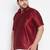 Men's maroon silk blend ethnic shirt