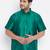 Men's green silk blend ethnic shirt