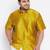 Men's mustard silk blend ethnic shirt